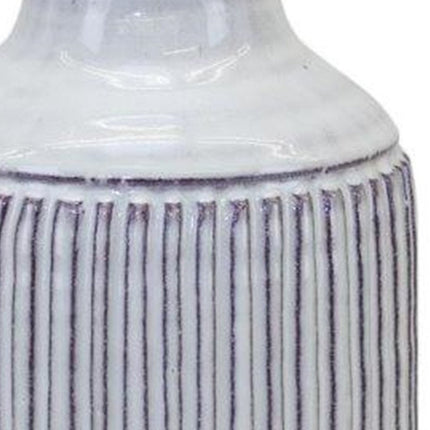 10" Off White Terracotta Striped Cylinder Table Vase HomeRoots
