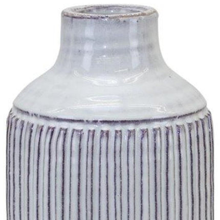 10" Off White Terracotta Striped Cylinder Table Vase HomeRoots
