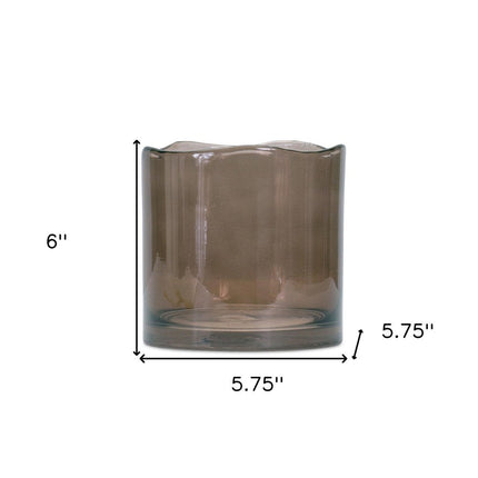 6" Brown Cylinder Glass Table Vase HomeRoots