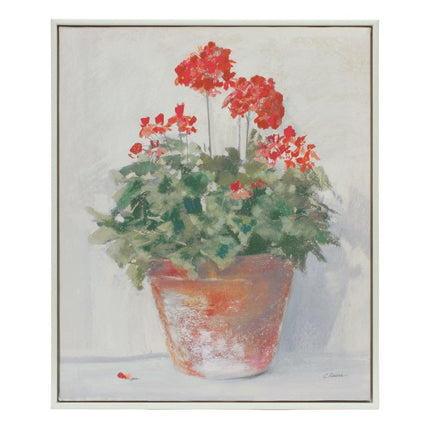 Set of Two White Brown And Red Flower Framed Art HomeRoots