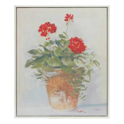 Set of Two White Brown And Red Flower Framed Art HomeRoots