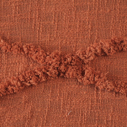60" X 50" Orange Woven Cotton Throw Blanket with Fringe HomeRoots