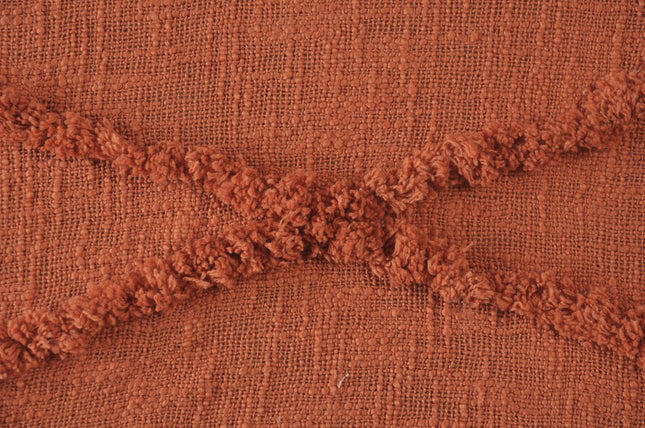 60" X 50" Orange Woven Cotton Throw Blanket with Fringe HomeRoots