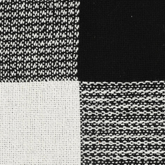 Black and White Woven Cotton Checkered Throw Blanket HomeRoots