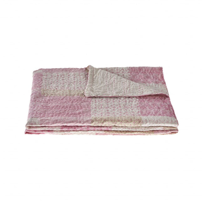 70" X 50" Blue Kantha Silk Patchwork Throw Blanket with Embroidery HomeRoots