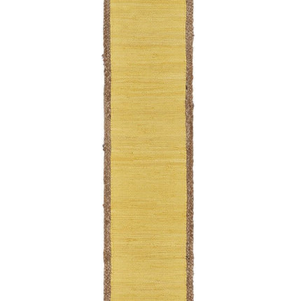 72" Yellow And Natural Cotton And Jute Table Runner HomeRoots