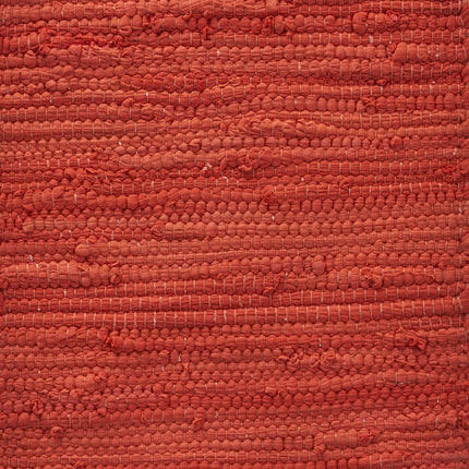 19" Set of Four Orange And Natural Solid With Border Cotton Placemats HomeRoots