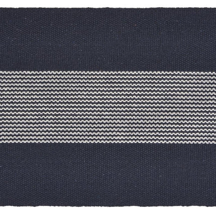 19" Set of Four Navy Blue And White Striped Cotton Placemats