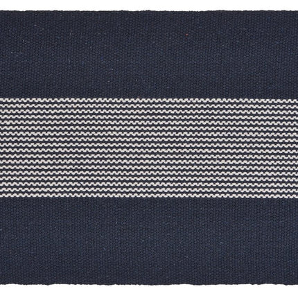 19" Set of Four Navy Blue And White Striped Cotton Placemats HomeRoots