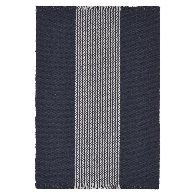 19" Set of Four Navy Blue And White Striped Cotton Placemats HomeRoots