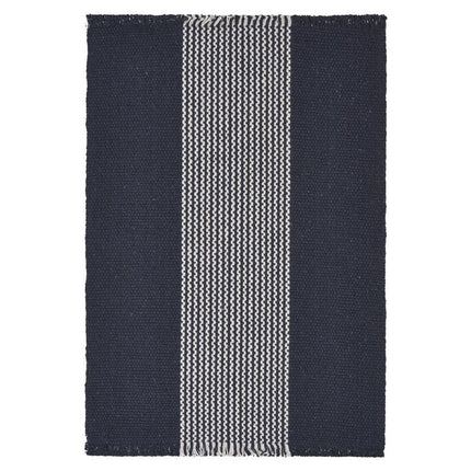 19" Set of Four Navy Blue And White Striped Cotton Placemats HomeRoots