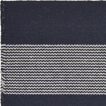19" Set of Four Navy Blue And White Striped Cotton Placemats HomeRoots
