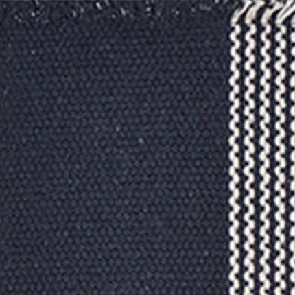 19" Set of Four Navy Blue And White Striped Cotton Placemats HomeRoots