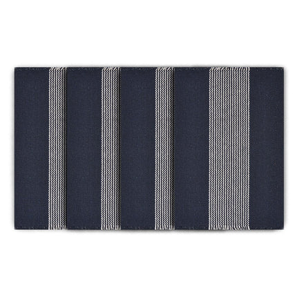 19" Set of Four Navy Blue And White Striped Cotton Placemats HomeRoots