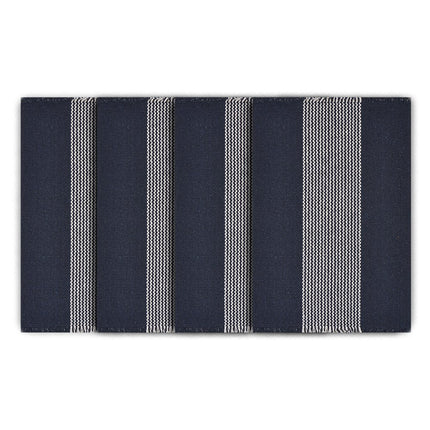 19" Set of Four Navy Blue And White Striped Cotton Placemats