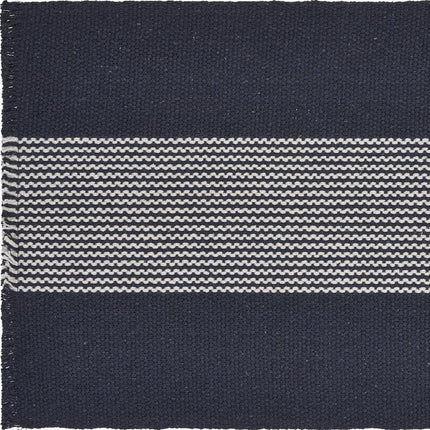 19" Set of Four Navy Blue And White Striped Cotton Placemats HomeRoots