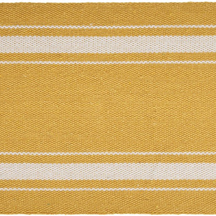 19" Set of Four Yellow And White Striped Cotton Placemats HomeRoots