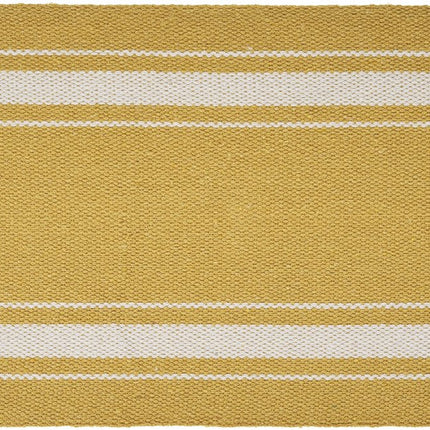 19" Set of Four Yellow And White Striped Cotton Placemats HomeRoots