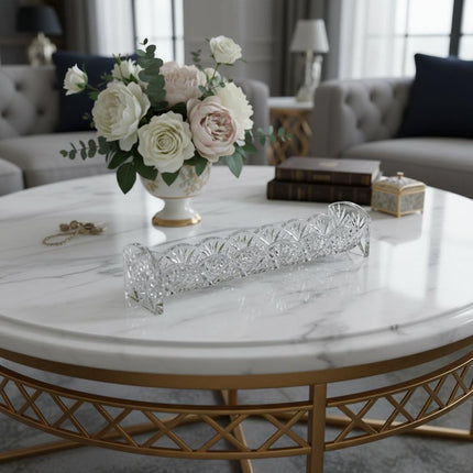 10" Rectangular Cut Crystal Cracker Tray HomeRoots