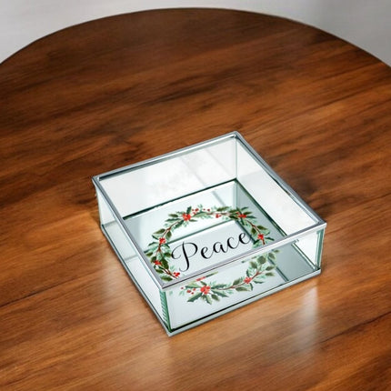 6" Silver Glass Christmas Vanity Tray HomeRoots