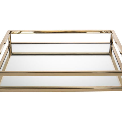 14" Gold Square Metal Serving Tray HomeRoots