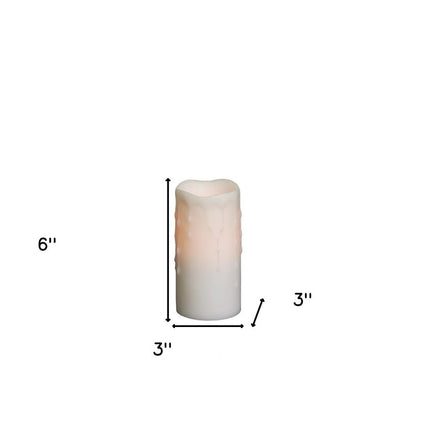 Set of Four Off White Flameless Pillar Candles HomeRoots