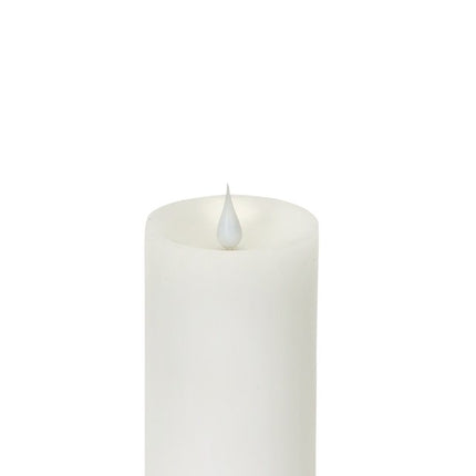 Set of Two White Flameless Pillar Candle HomeRoots