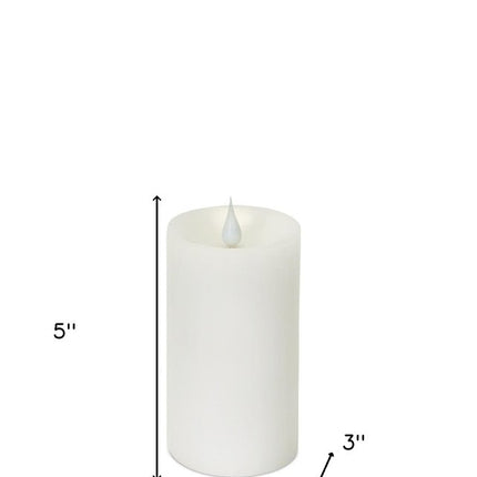 Set of Two White Flameless Pillar Candle HomeRoots