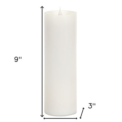 Set of Two White Flameless Pillar Candles HomeRoots