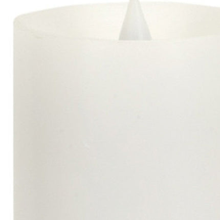 Set of Two White Flameless Pillar Candles HomeRoots