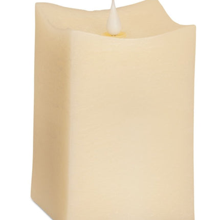 Set of Two Beige Flameless Pillar Candle HomeRoots