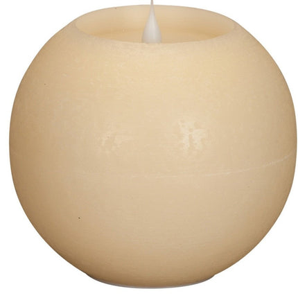 Set of Two Beige Round Flameless Designer Candle HomeRoots