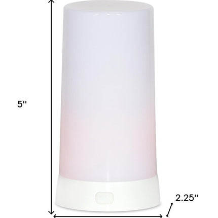 Set of Two White Flameless Pillar Candle HomeRoots