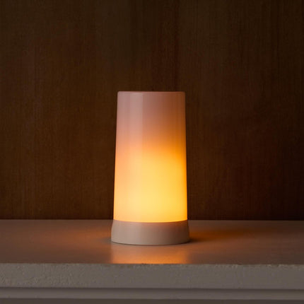 Set of Two White Flameless Pillar Candle HomeRoots