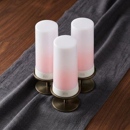 Set of Two White Flameless Pillar Candle HomeRoots