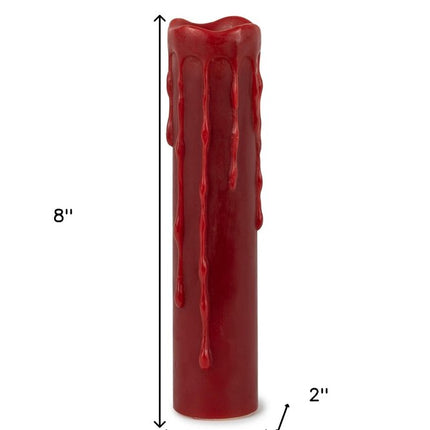 Set of Two Red Flameless Pillar Candle HomeRoots