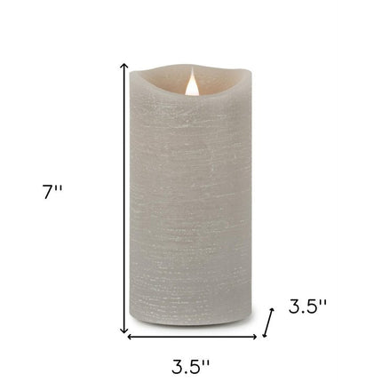 7" Gray Flameless Designer Candle HomeRoots