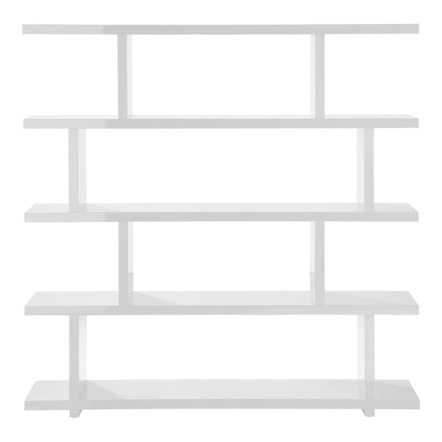 White Wood Five Tier Bookcase HomeRoots