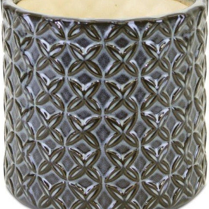 Set of Two Brown And Gray Clay 7 Ounce Geometric Round Pot Planters HomeRoots