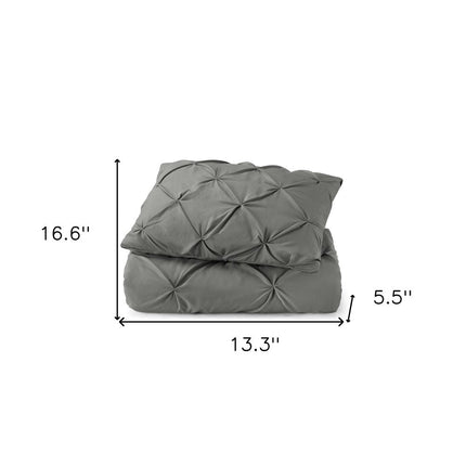 Gray Twin Microfiber Washable Microfiber Down Alternative Comforter HomeRoots