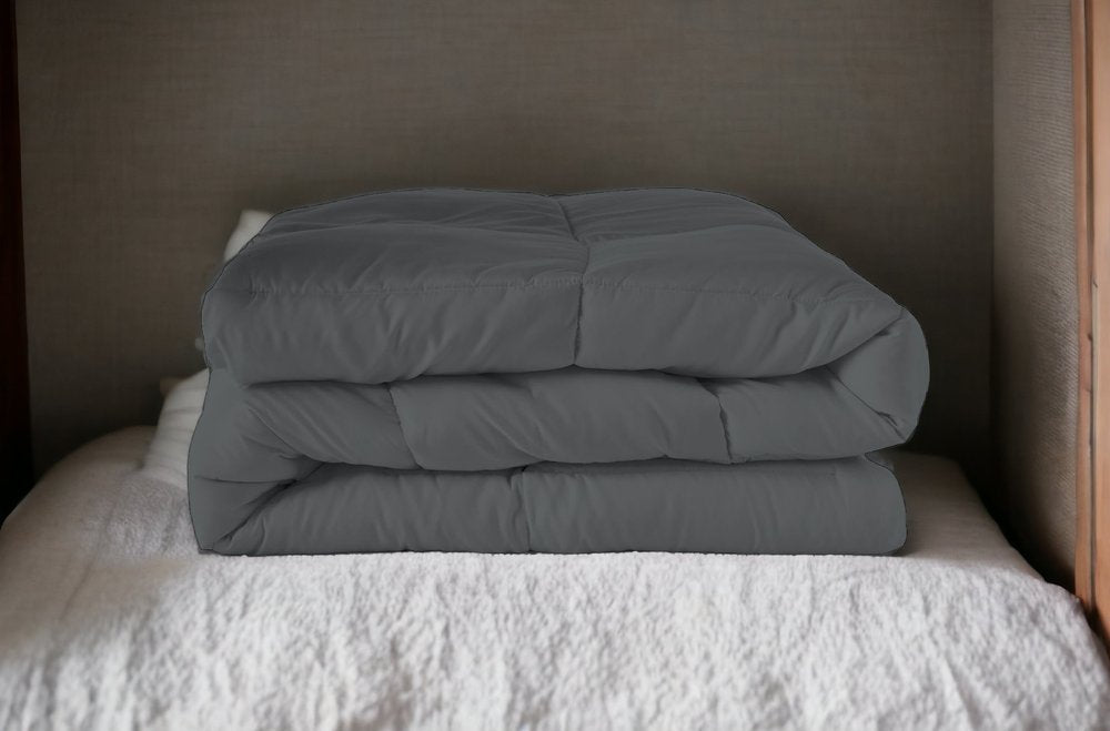 Gray King Microfiber Washable Microfiber Down Alternative Comforter