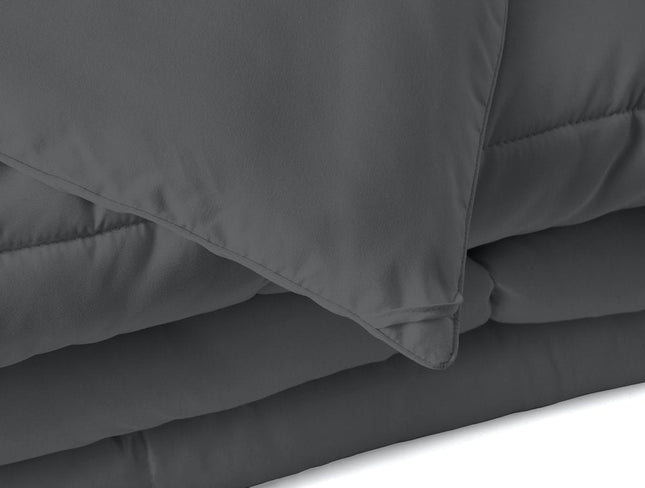 Gray Queen Microfiber Washable Microfiber Down Alternative Comforter HomeRoots