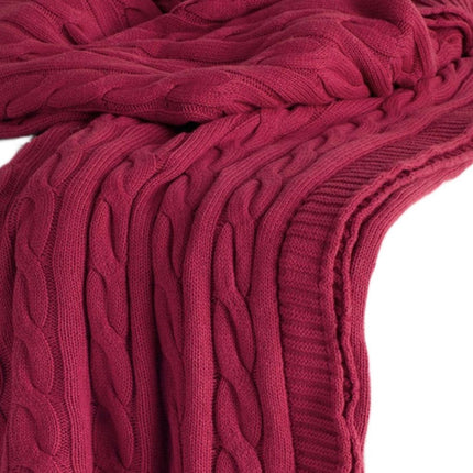 Red Knitted 100% Cotton Throw Blanket HomeRoots