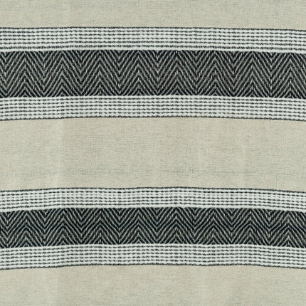50" X 60" Black Cotton Woven Striped Throw Blanket with Fringe HomeRoots