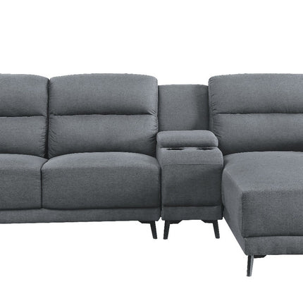ACME 51900 Walcher Storage Sectional Sofa, Gray Linen