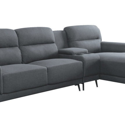 ACME 51900 Walcher Storage Sectional Sofa, Gray Linen