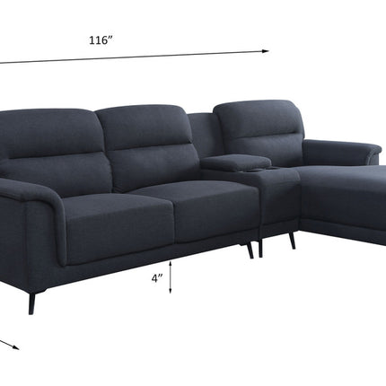 ACME 51900 Walcher Storage Sectional Sofa, Gray Linen