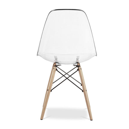 Clear And Natural Heavy Duty Plastic And Wood Dining Side Chair HomeRoots