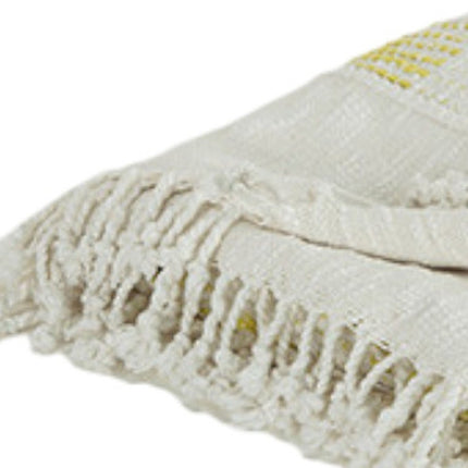 Yellow Woven Cotton Throw Blanket HomeRoots