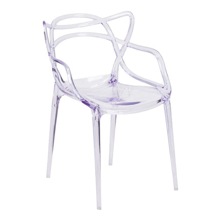 Clear Acrylic Open Back Dining Arm Chair HomeRoots